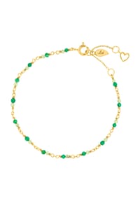 Leaf - Damen Armband, 925er Silber mit Achat und Peridot - GOLD
