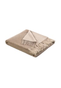 Biederlack® - Wohndecke - Plaid Fransen, Doubleface, Wolle-Kaschmir-Mischung - Dunkelgrün