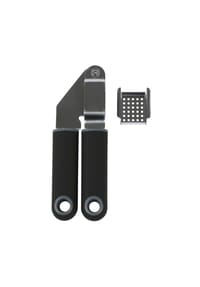 COFI - Blackline Knoblauchpresse aus  Edelstahl mit ergonomischem Softtouch-Griff - Schwarz-Silber 5,5 × 15,5 × 3 cm