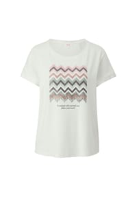 s.Oliver - T-Shirt, Seitenschlitze, für Damen - 02D1  WHITE