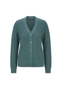 GOLDNER - Kurzgröße:  Elegante Strickjacke mit V-Ausschnitt - bordeaux