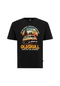 OLDSKULL - T-Shirt Wrldvibe Adventure Van Logo Graphic Grenzenlose Kreativität, fühle den World-Vibe - Black
