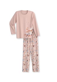 CALIDA - Kinder Pyjama aus reiner Bio-Baumwolle Kids Forest - peach rose