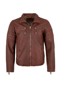 JILANI - Herren Lederjacke Lammnappa rotbraun - rotbraun