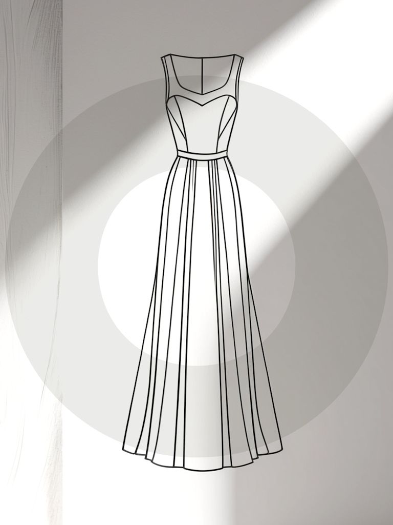Abendkleid für die Orangenfigur / Typ O