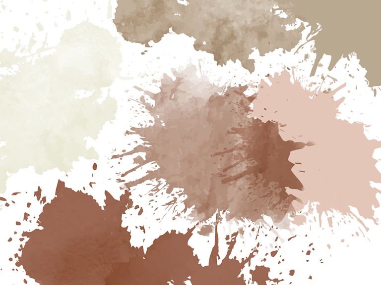 Farbkleckse in Beige, Weiß & Braun