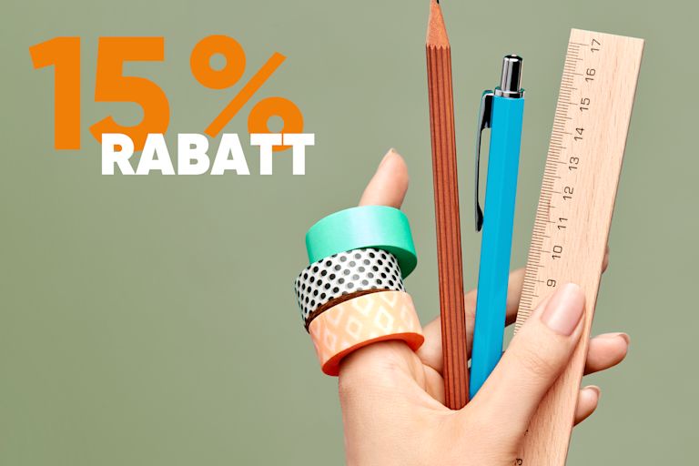 15% auf Schreibwaren
