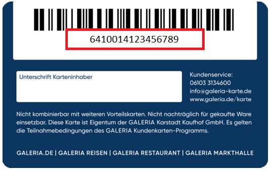 2022 Kundenservice Kundenkarte Kundennummer Rueckseite