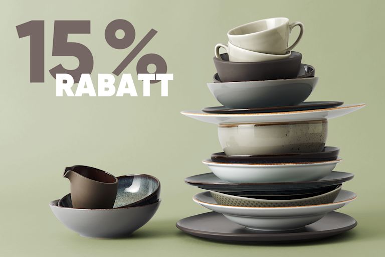 15% auf Küche, Glas & Porzellan