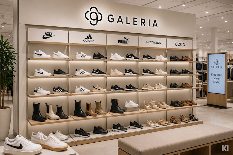 Schuhregal in einer GALERIA Filiale