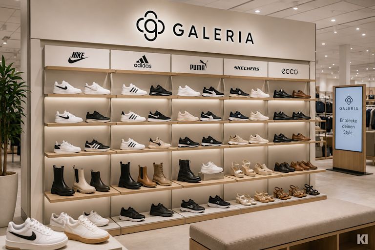 Schuhregal in einer GALERIA Filiale
