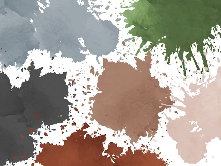 Farbkleckse in Grau, Grün & Braun