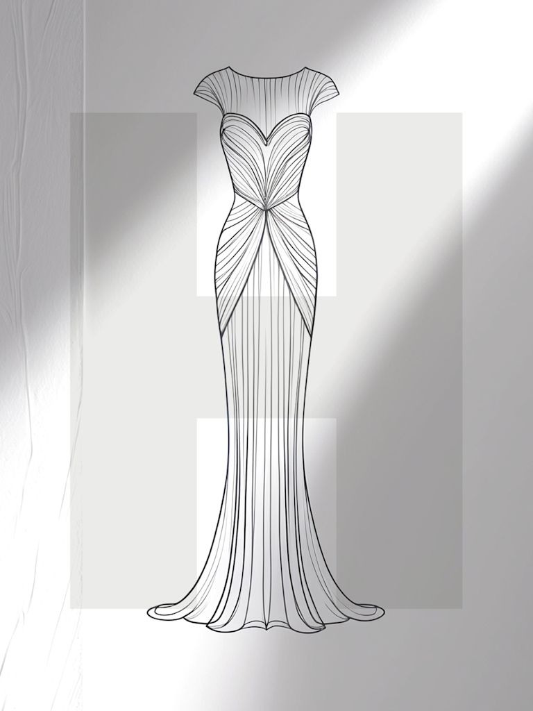 Abendkleid für die androgyne Figur / Typ H